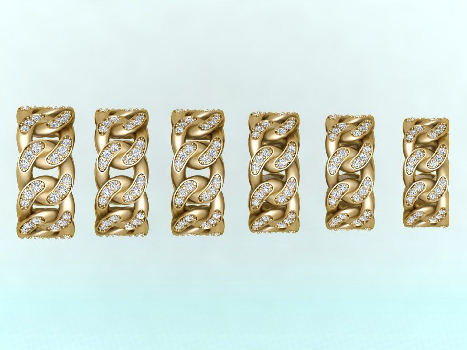 Chain ring - Miami Cuban ring - Link ring - Size 6 -11 3D Model Collection_6