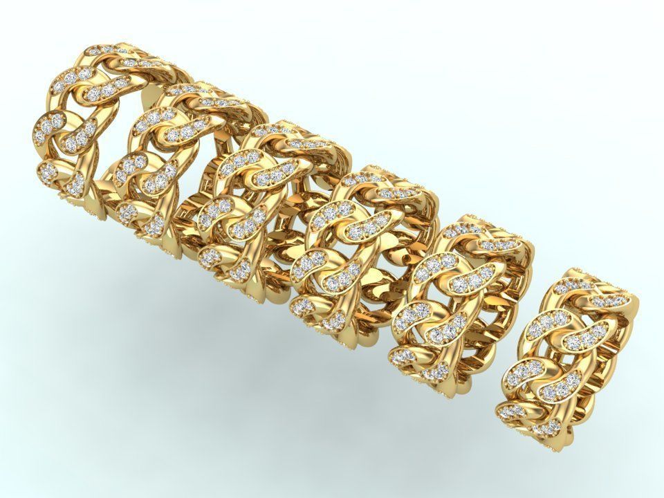 Chain ring - Miami Cuban ring - Link ring - Size 6 -11 3D Model Collection_8