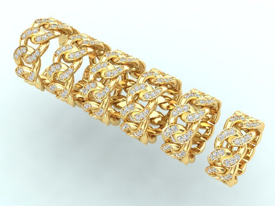 Chain ring - Miami Cuban ring - Link ring - Size 6 -11 3D Model Collection_7