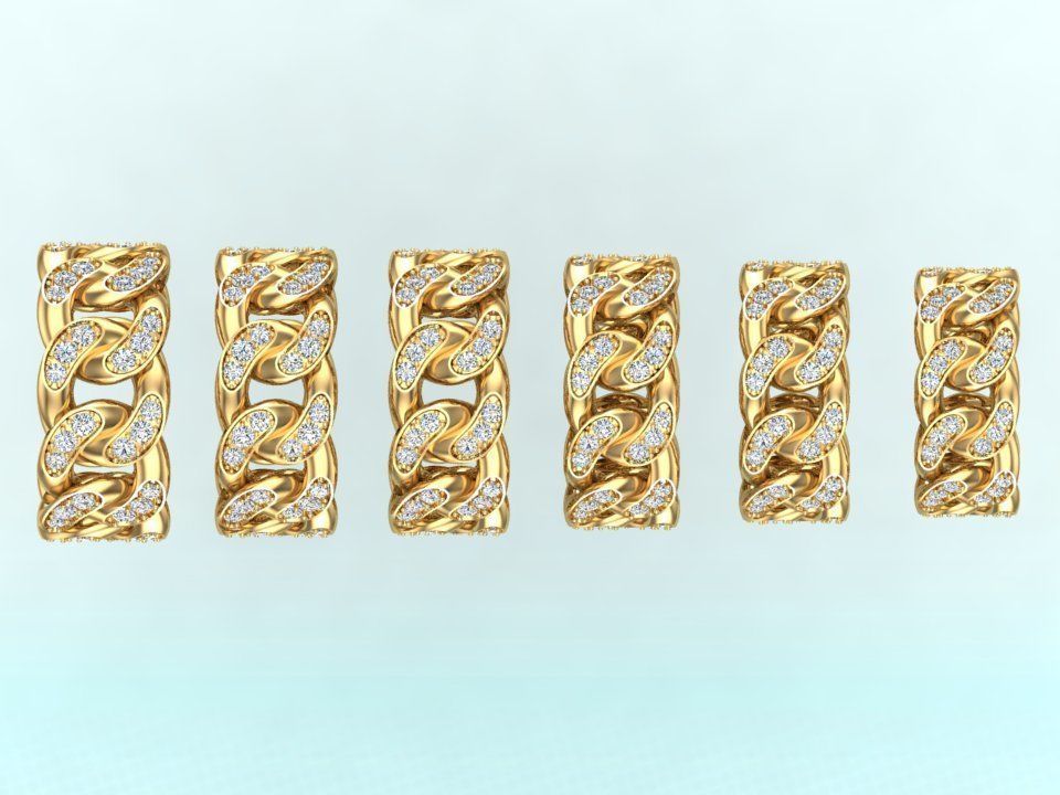 Chain ring - Miami Cuban ring - Link ring - Size 6 -11 3D Model Collection_11
