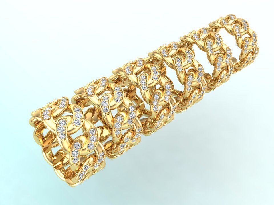 Chain ring - Miami Cuban ring - Link ring - Size 6 -11 3D Model Collection_1