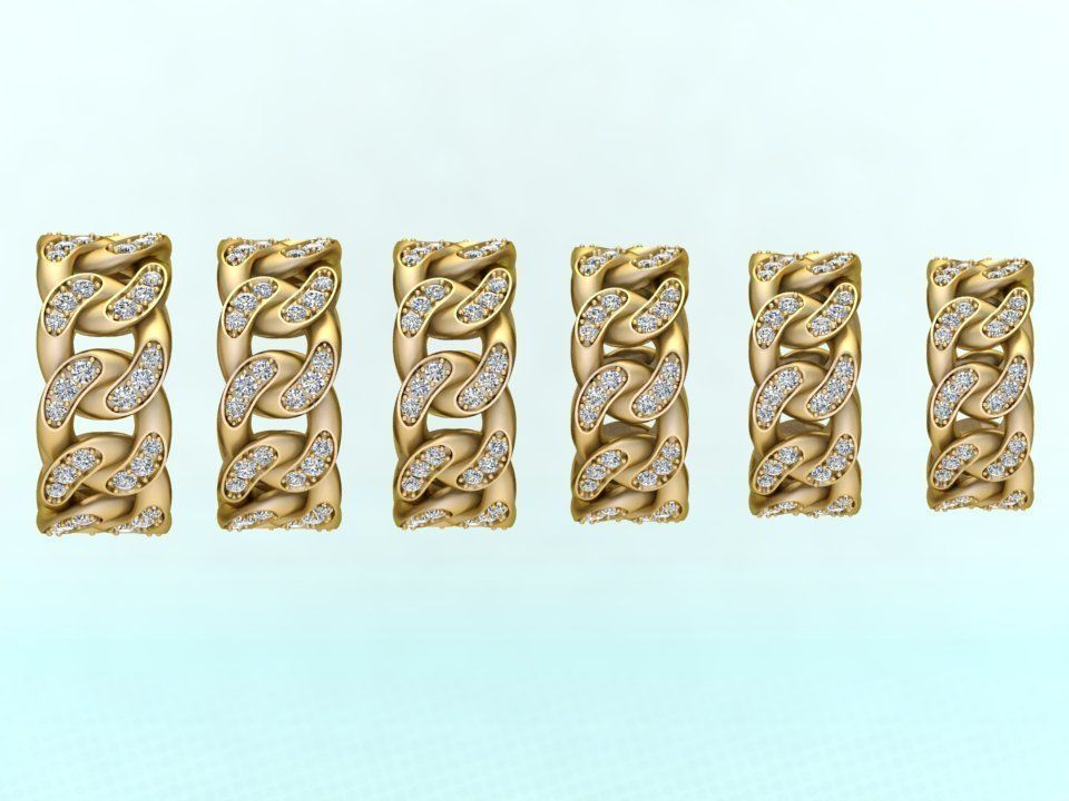 Chain ring - Miami Cuban ring - Link ring - Size 6 -11 3D Model Collection_5