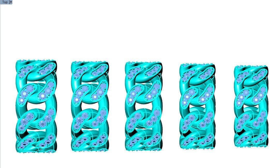 Chain ring - Miami Cuban ring - Link ring - Size 6 -11 3D Model Collection_13