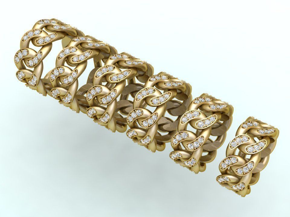 Chain ring - Miami Cuban ring - Link ring - Size 6 -11 3D Model Collection_9