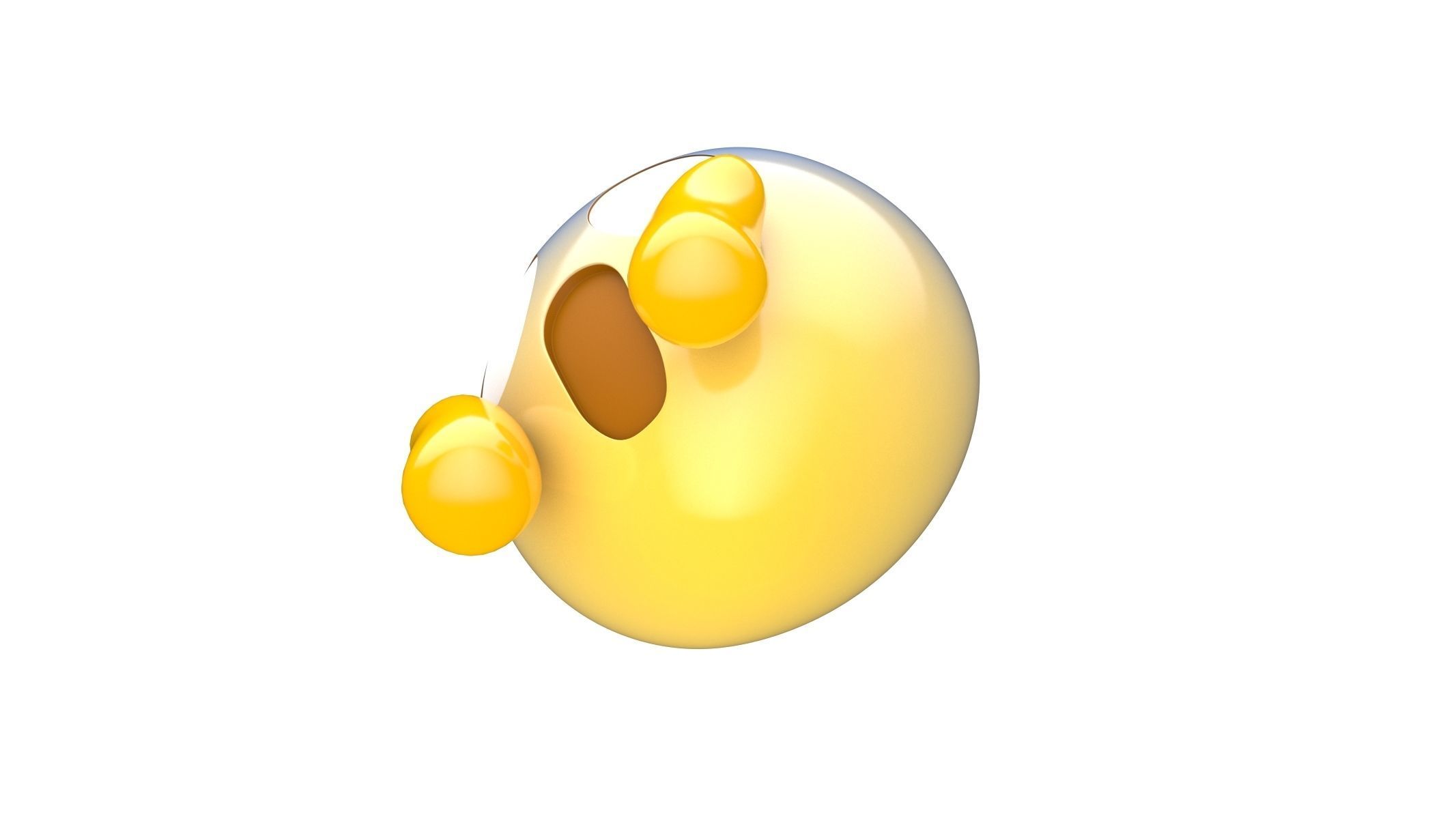 Apple Face Screaming in Fear  3D model_3