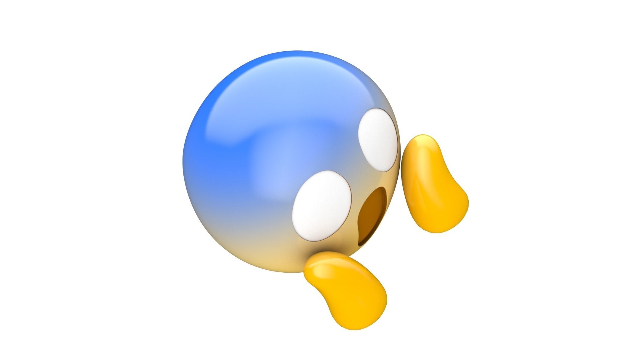 Apple Face Screaming in Fear  3D model_4