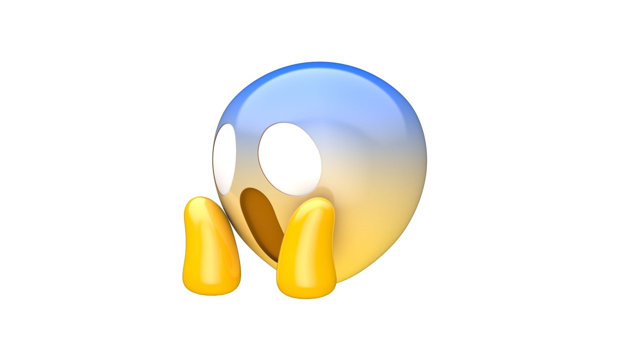 Apple Face Screaming in Fear  3D model_2