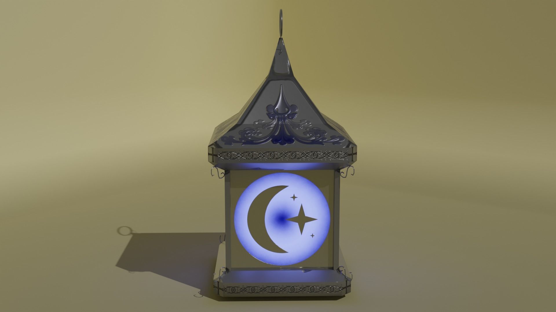 Stylized lantern PBR Game ready Low-poly 3D model_2