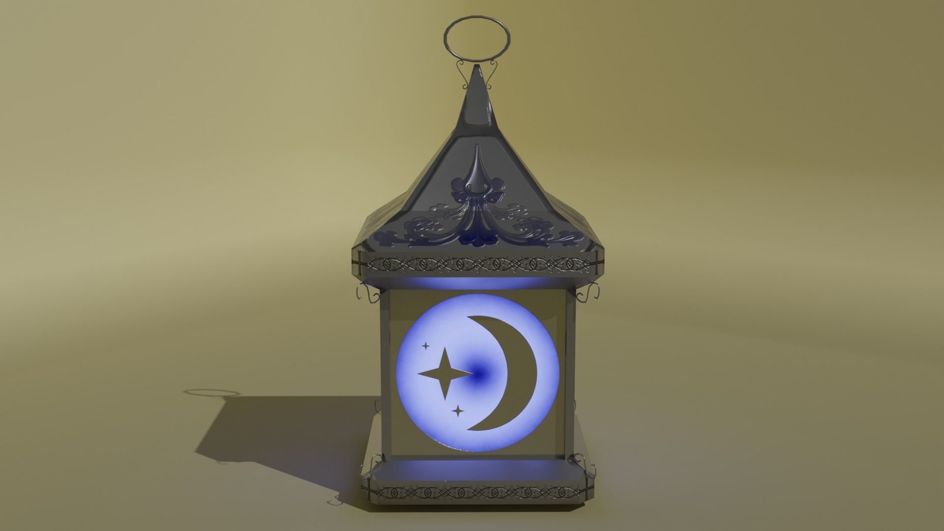 Stylized lantern PBR Game ready Low-poly 3D model_3