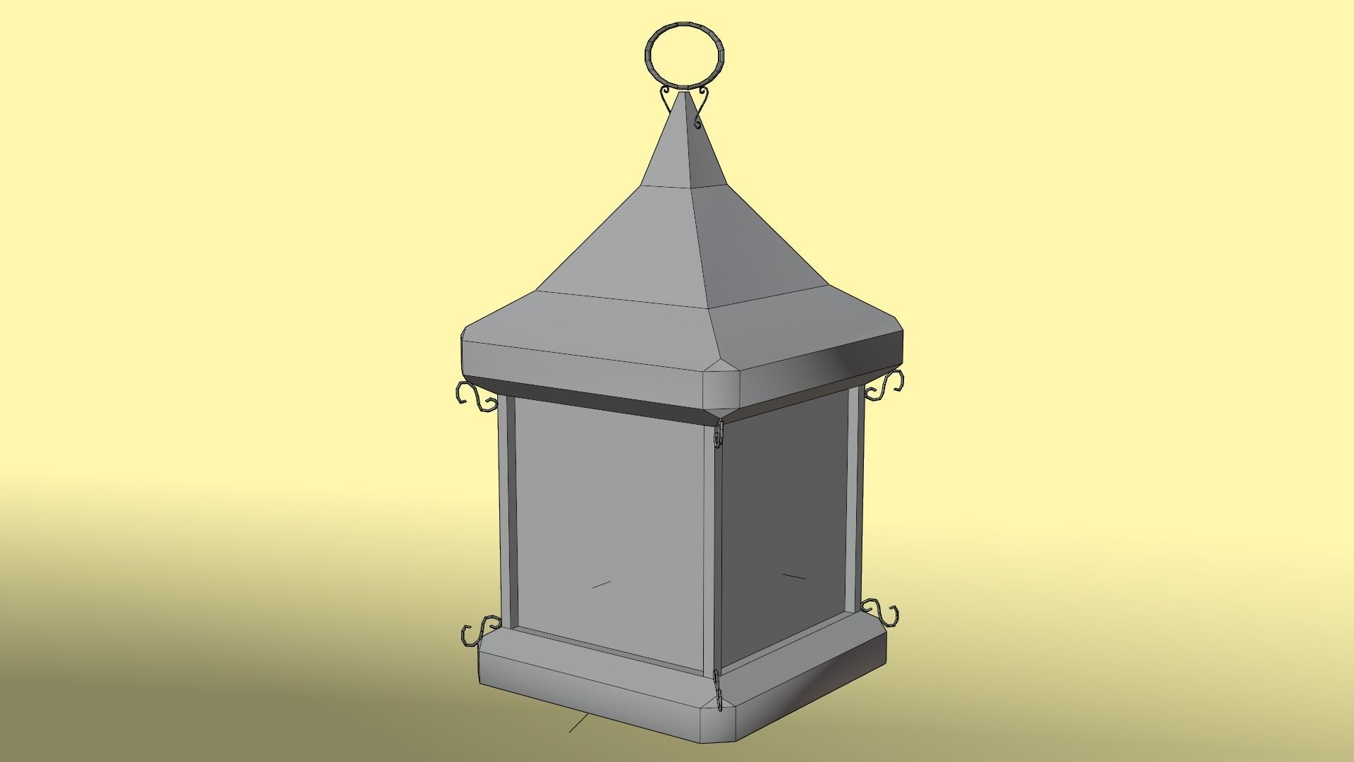 Stylized lantern PBR Game ready Low-poly 3D model_7