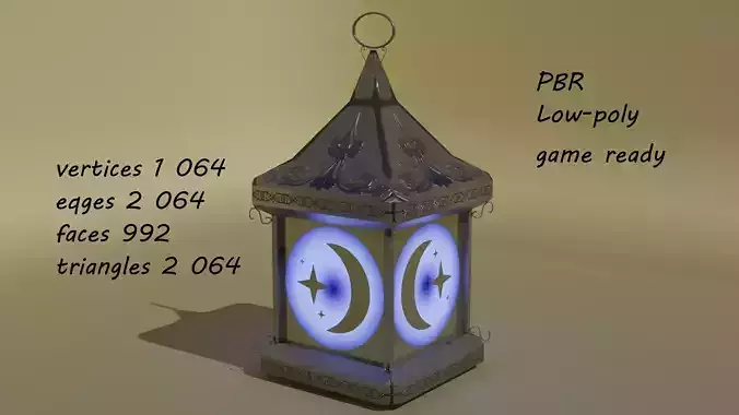 Stylized lantern PBR Game ready