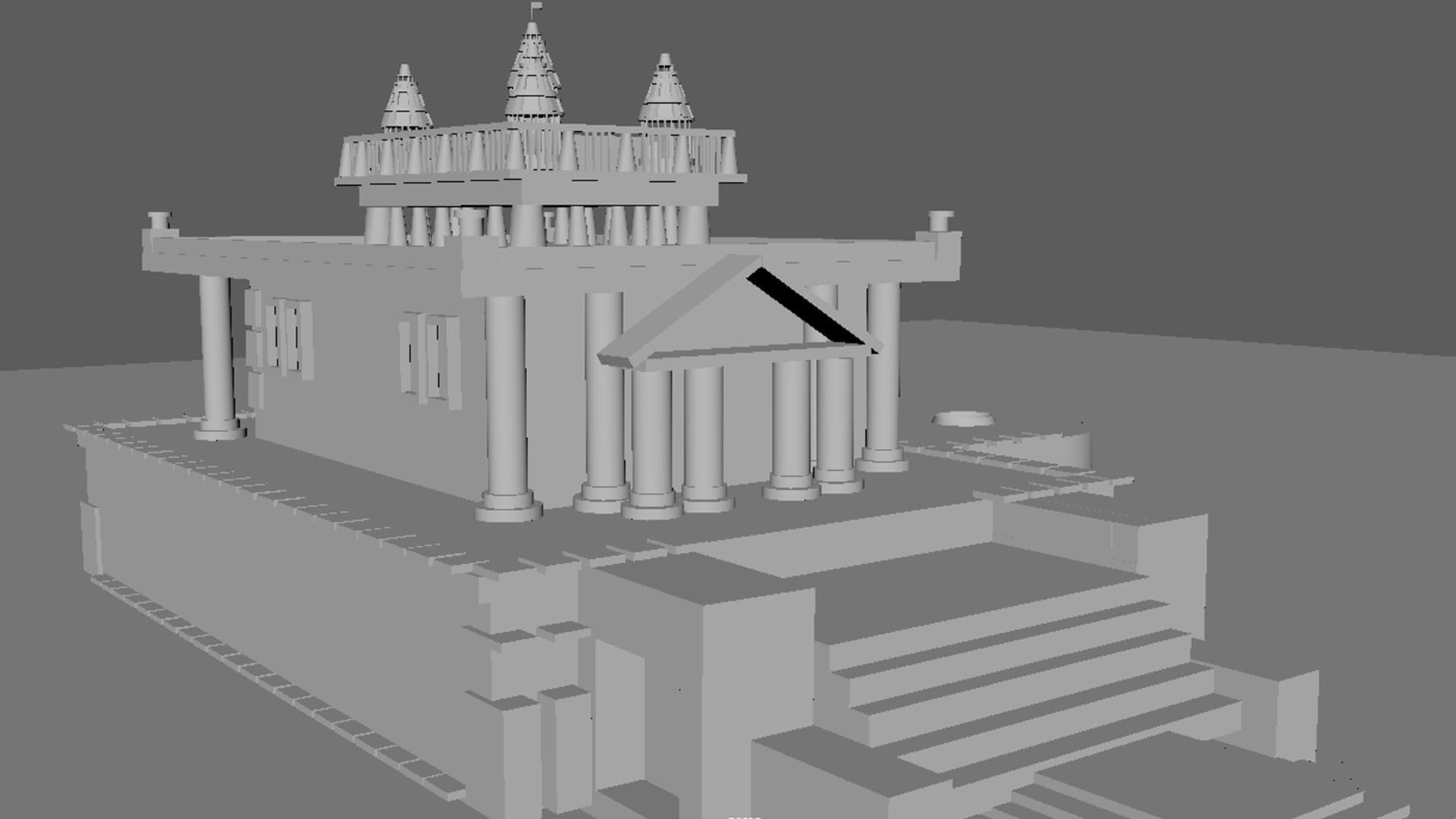 3D TEMPLE HD MODEL WITH MAYA SOFTWARE Low-poly 3D model_2