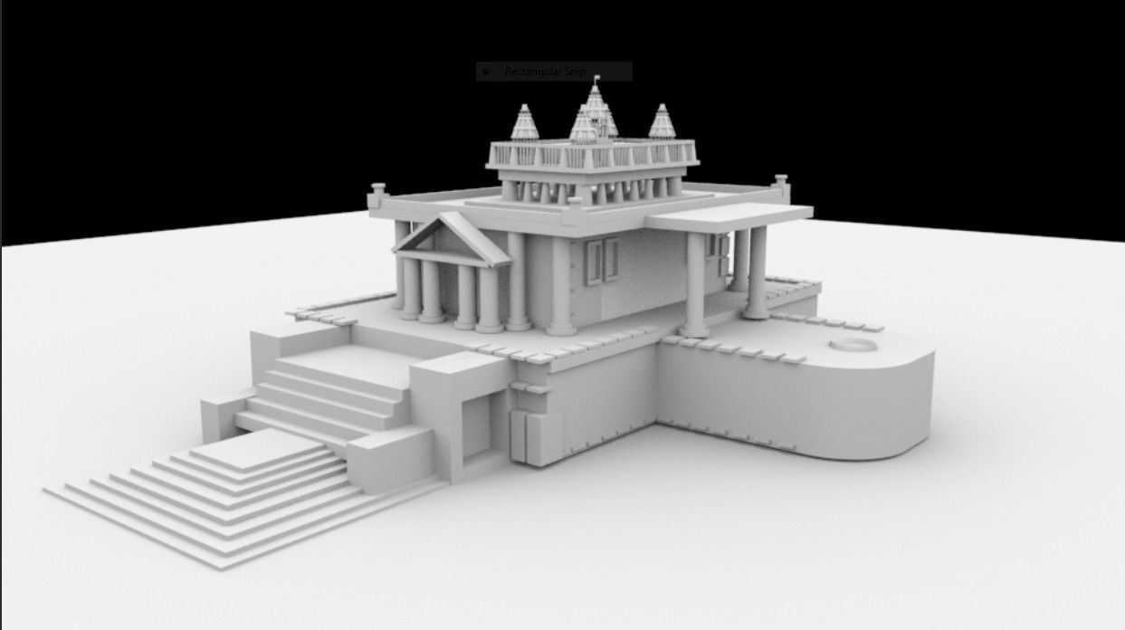 3D TEMPLE HD MODEL WITH MAYA SOFTWARE Low-poly 3D model_1