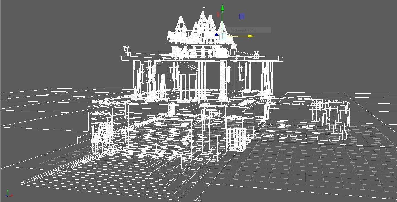 3D TEMPLE HD MODEL WITH MAYA SOFTWARE Low-poly 3D model_5