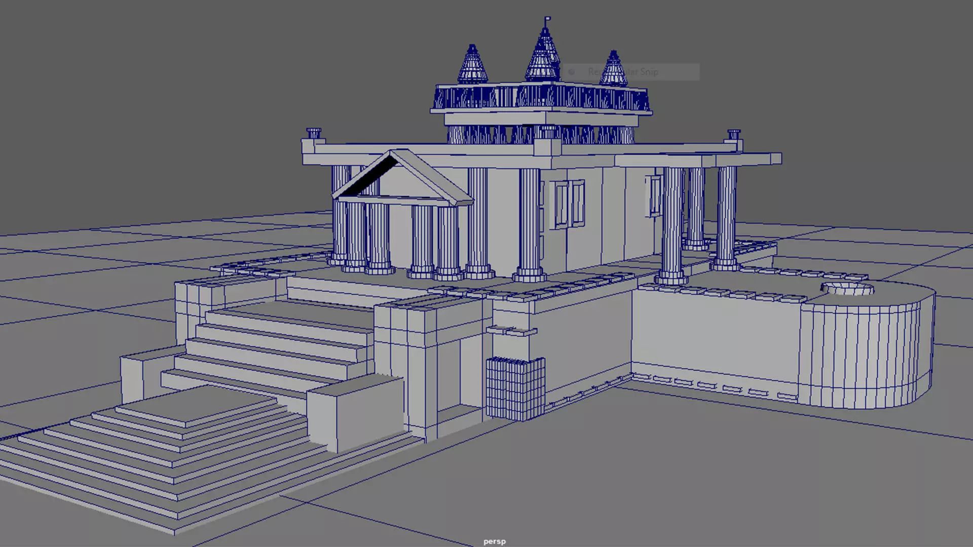 3D TEMPLE HD MODEL WITH MAYA SOFTWARE Low-poly 3D model_0