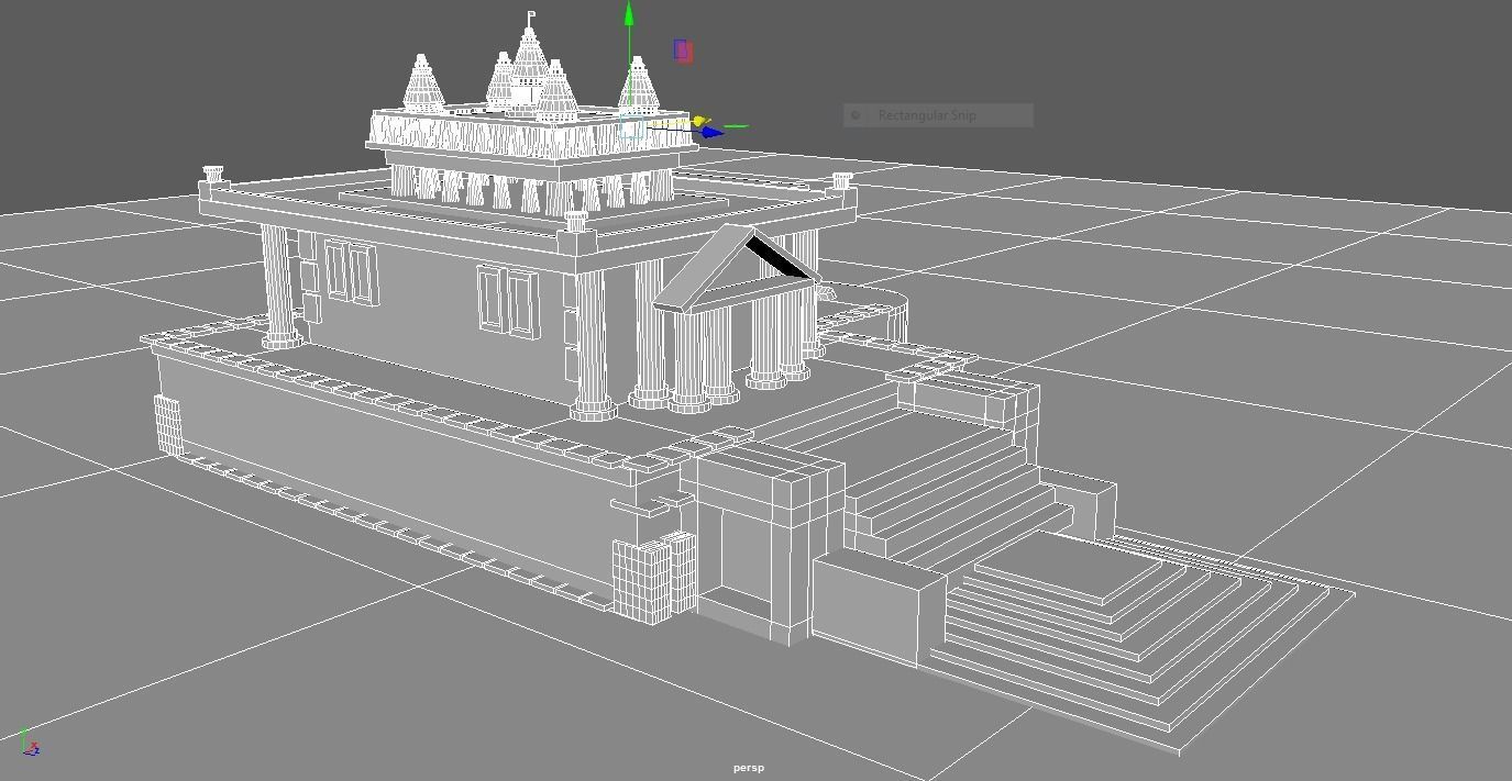 3D TEMPLE HD MODEL WITH MAYA SOFTWARE Low-poly 3D model_3