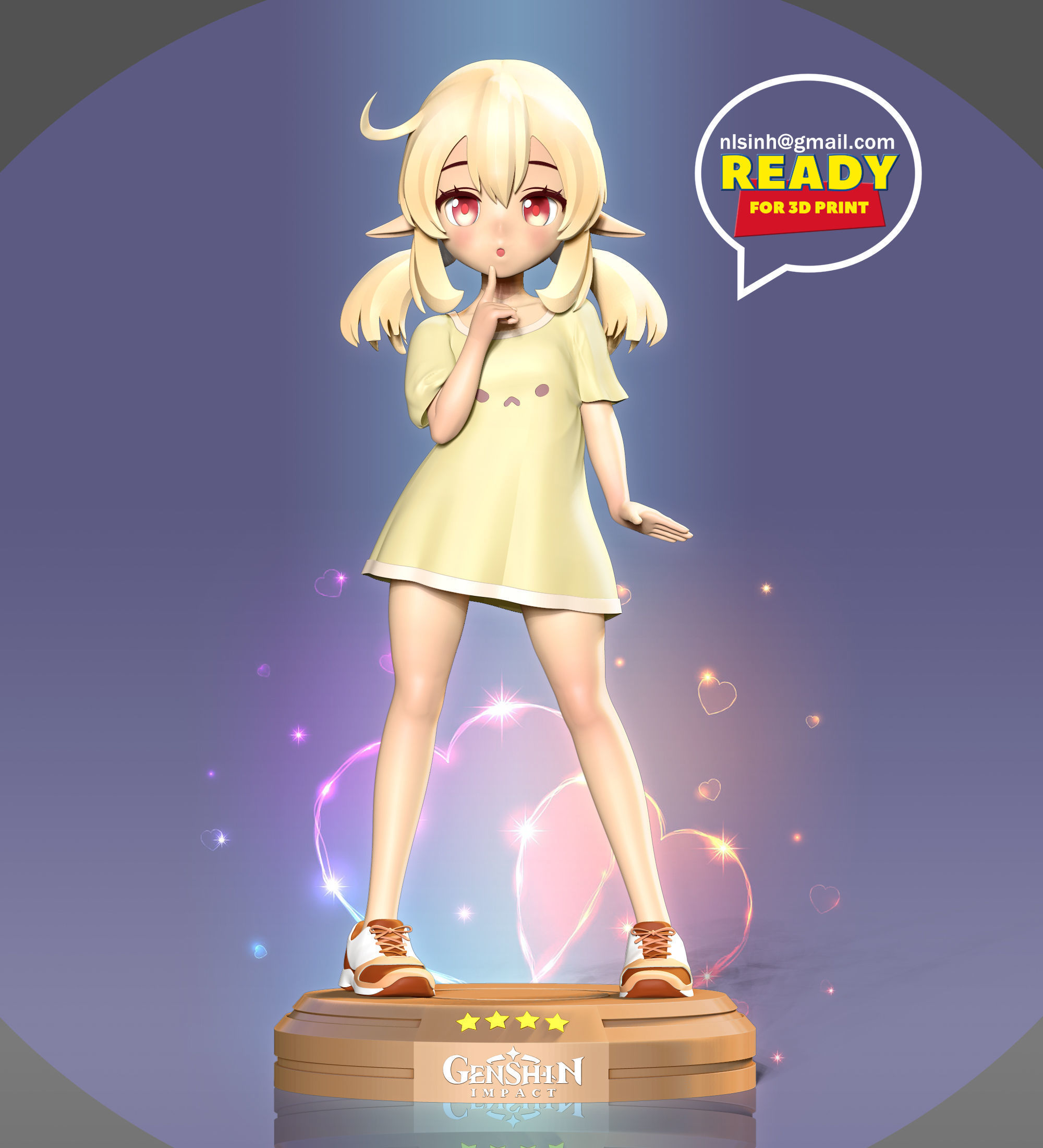 Klee in a T-shirt 3D print model_4