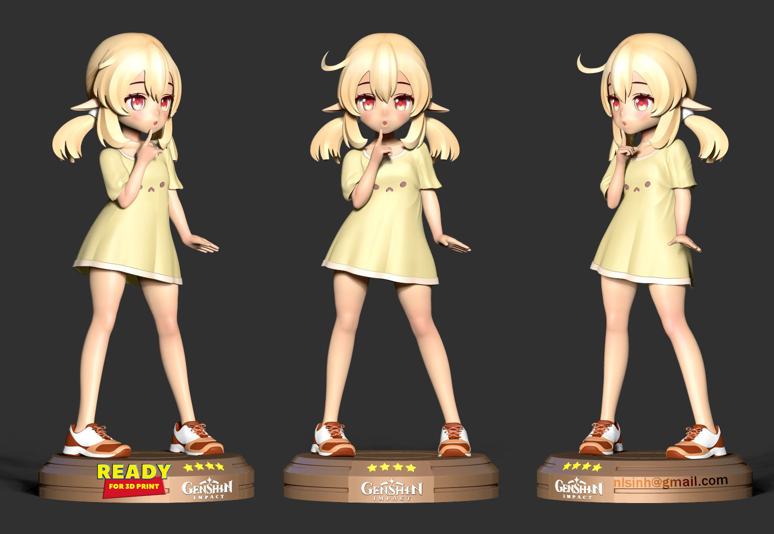 Klee in a T-shirt 3D print model_5