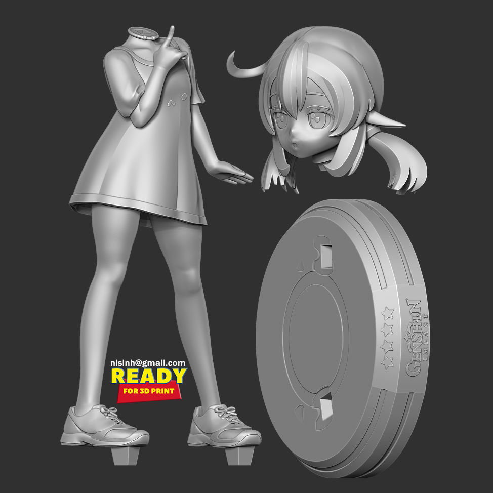 Klee in a T-shirt 3D print model_2