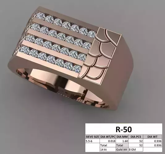 Male ring 3dm stl detail