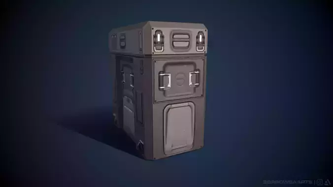 Sci-fi Chest 3 Low Poly Game Asset Low-poly 3D model