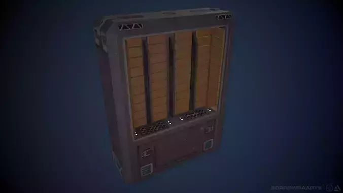 Sci-fi Locker Low Poly Game Asset