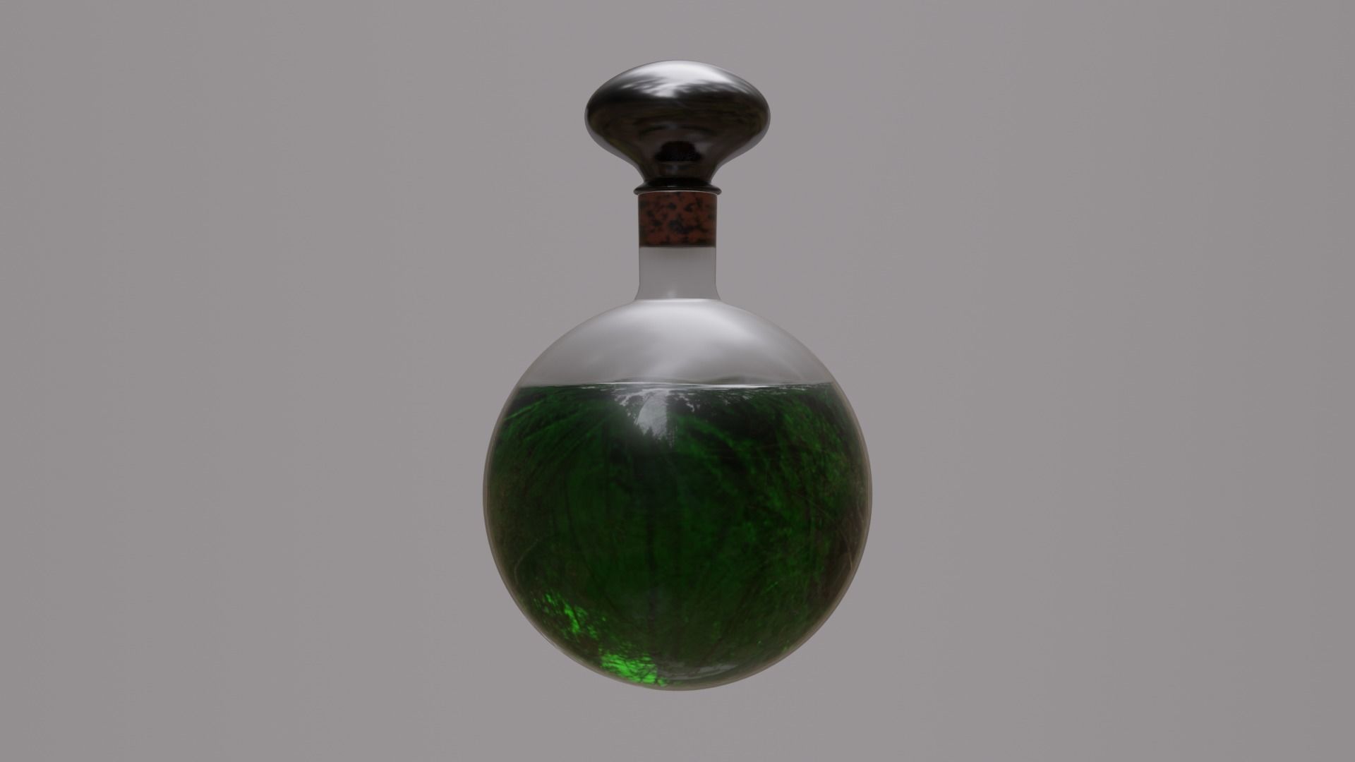 Three Potion Vials with Steel Stoppers 3D model_2