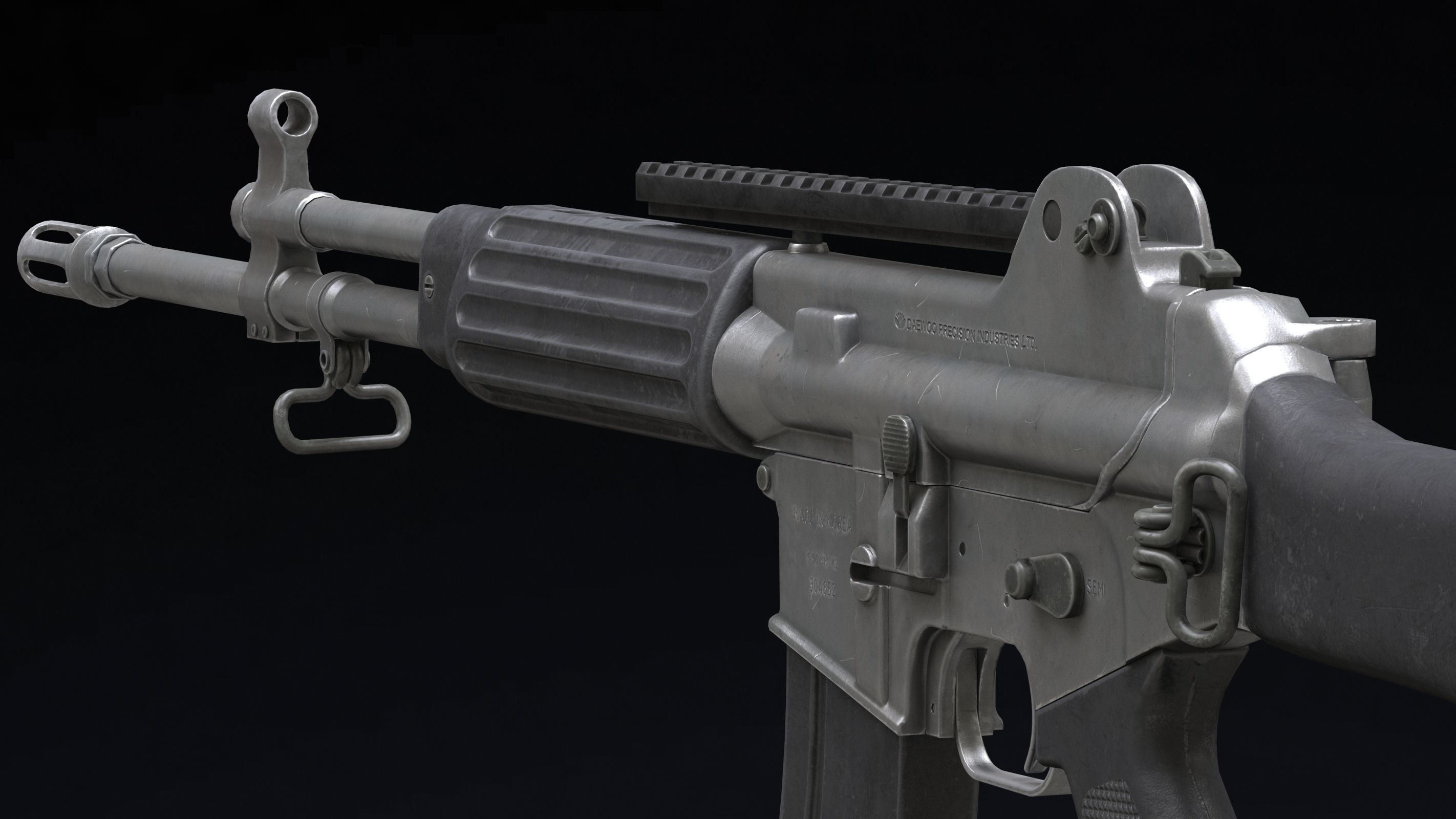 Daewoo Precision Industries K2 Low Poly Low-poly 3D model_6