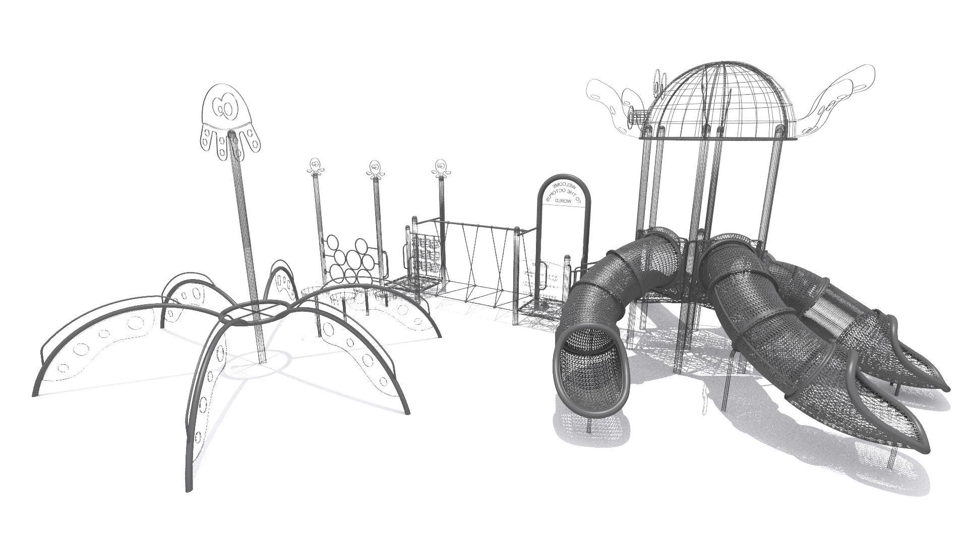 Octopus Playground Low-poly 3D model_9