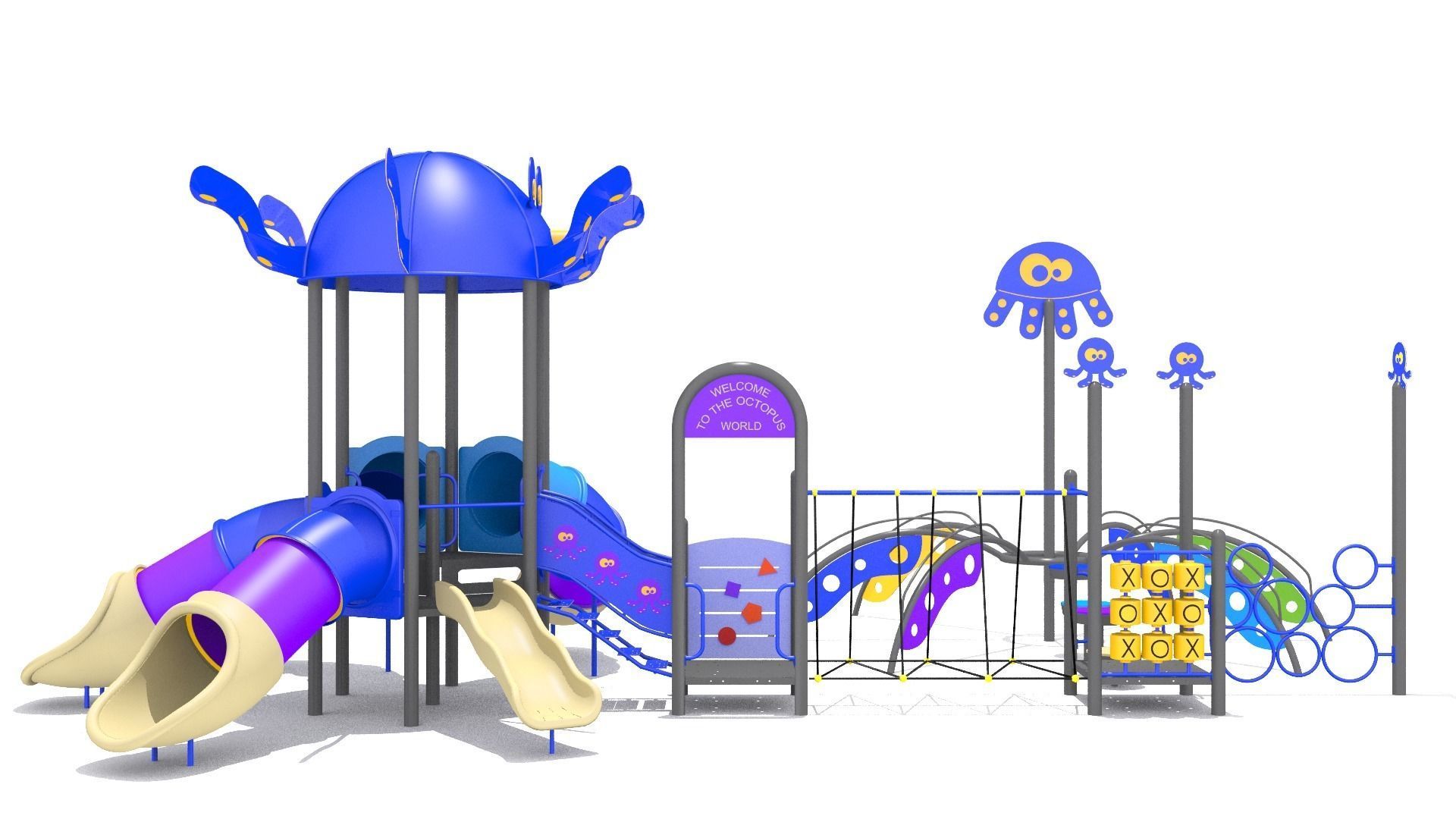 Octopus Playground Low-poly 3D model_4