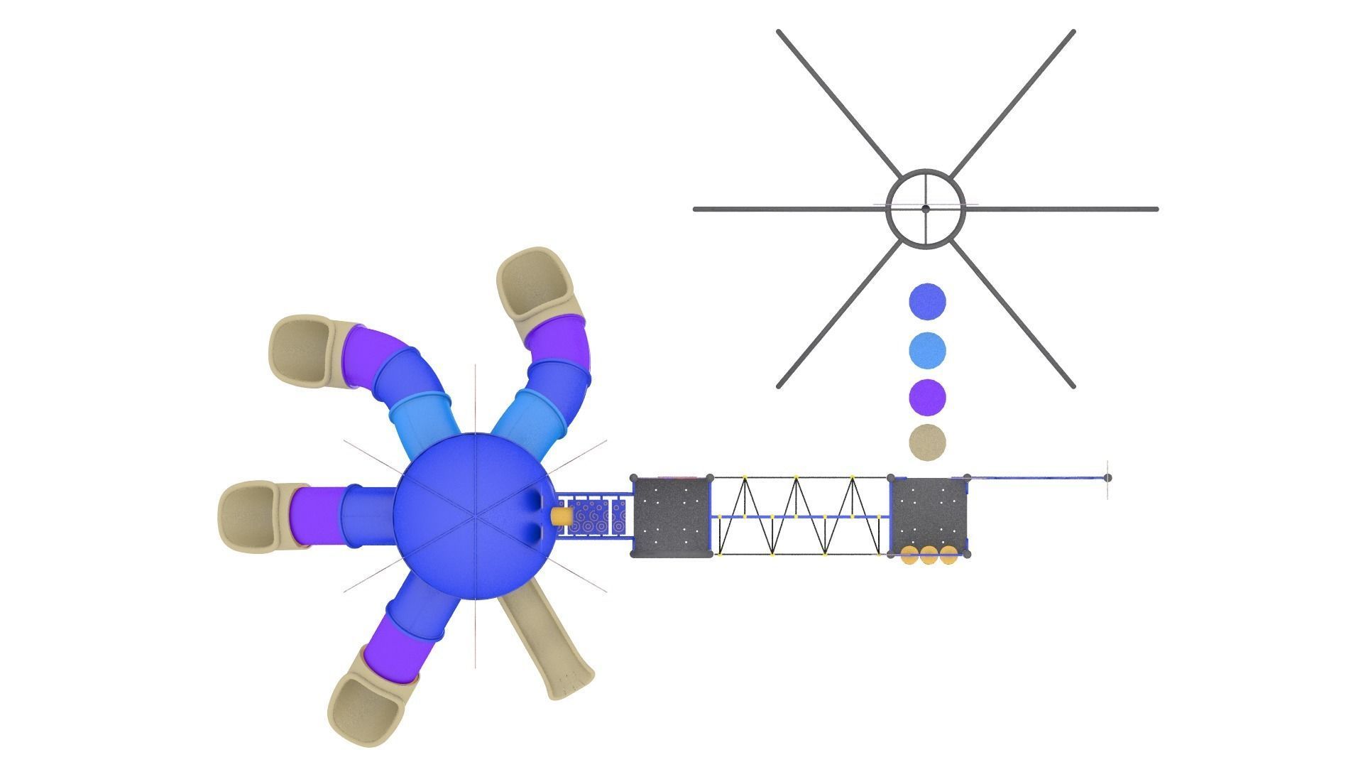 Octopus Playground Low-poly 3D model_8