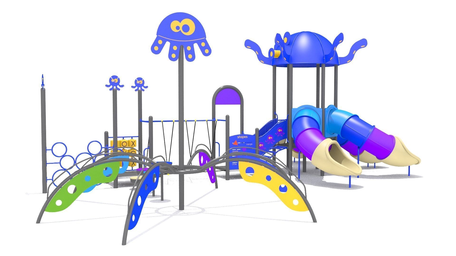 Octopus Playground Low-poly 3D model_1