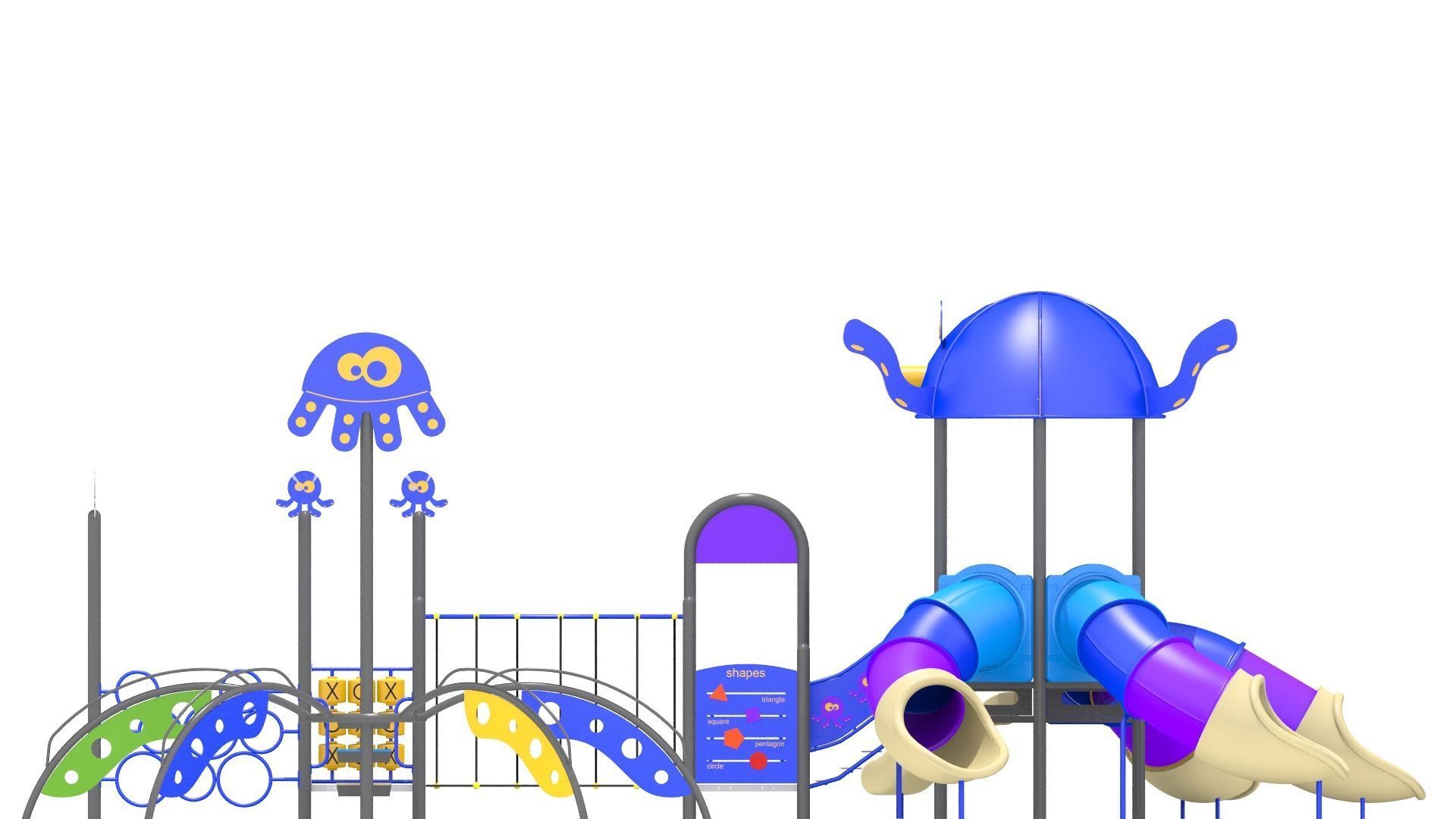 Octopus Playground Low-poly 3D model_6
