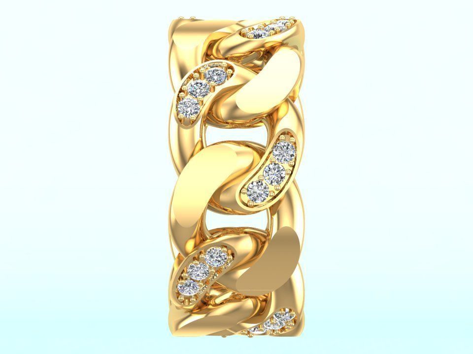 Chain ring - Miami Cuban ring - Link ring - Size 09 3D print model_9