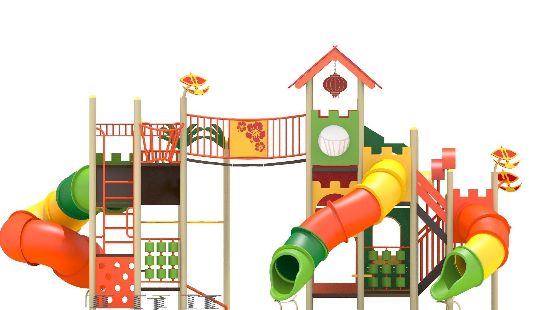Double Decker Playground Low-poly 3D model_2