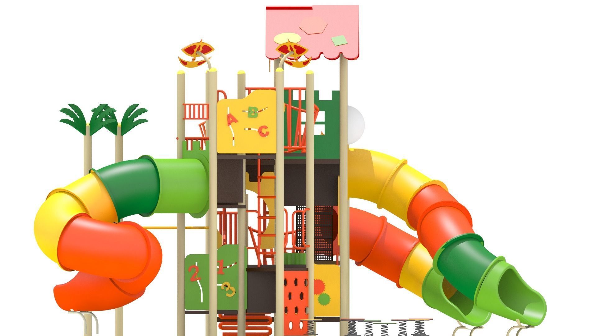 Double Decker Playground Low-poly 3D model_1