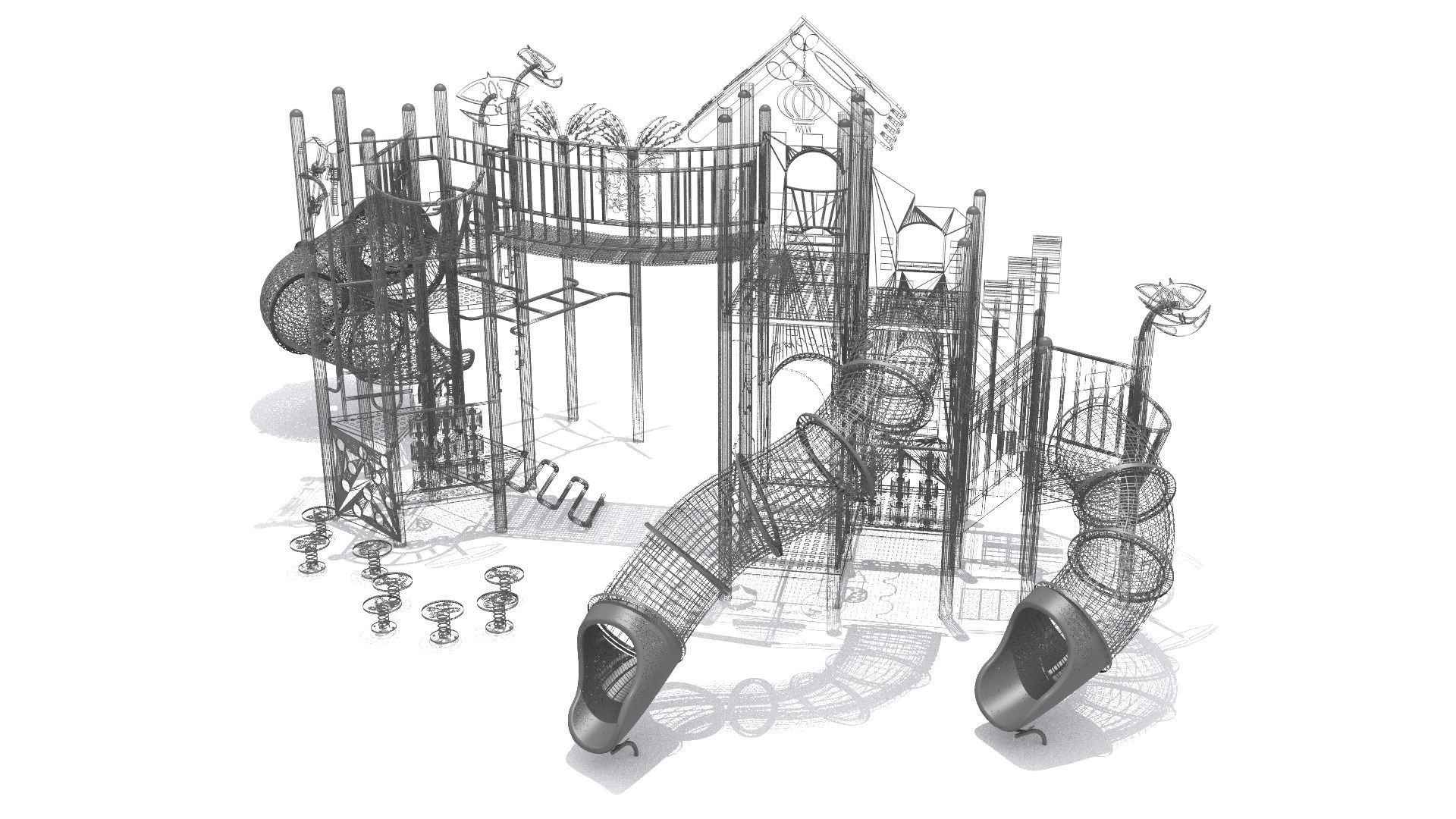 Double Decker Playground Low-poly 3D model_12