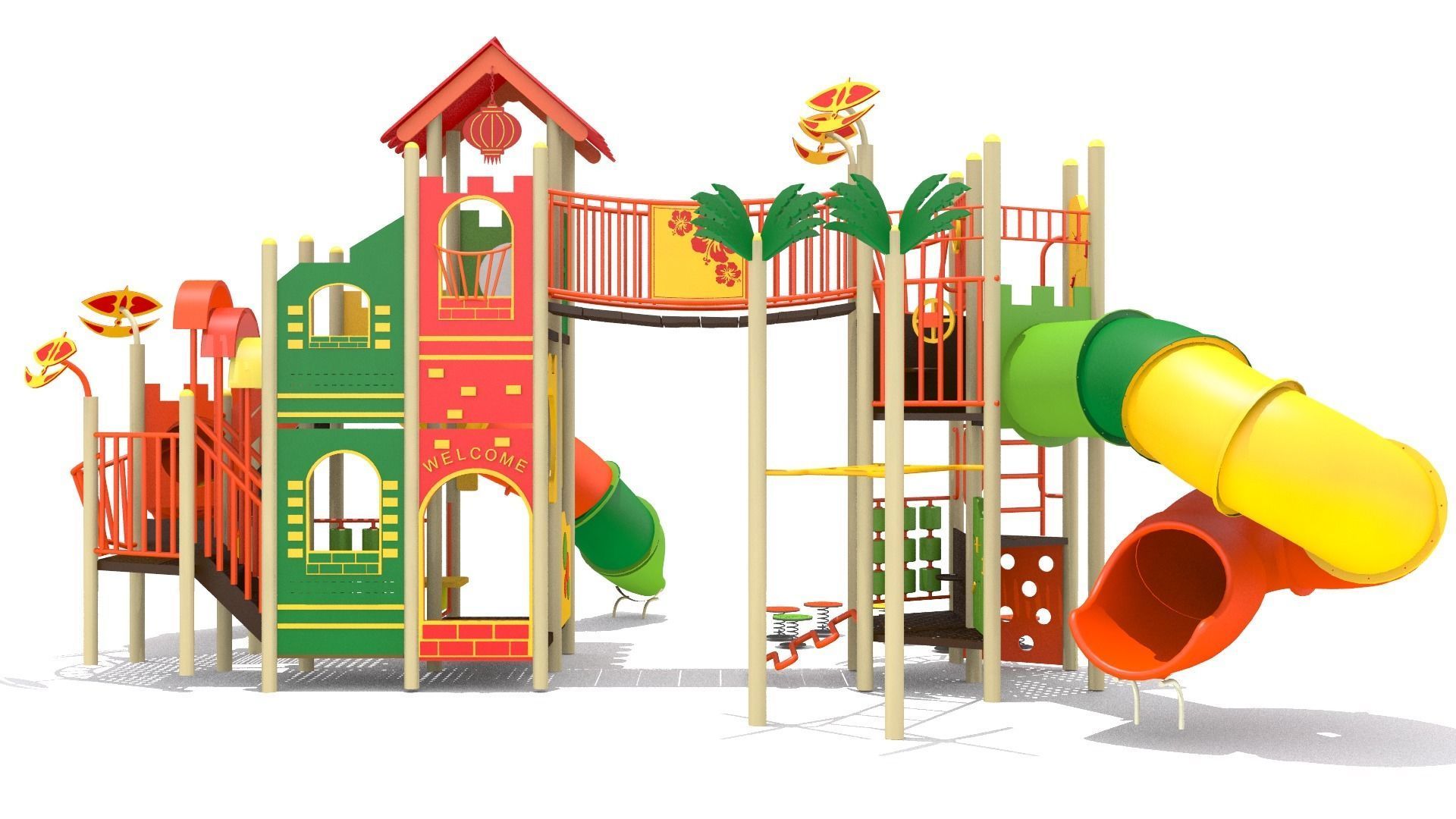 Double Decker Playground Low-poly 3D model_10