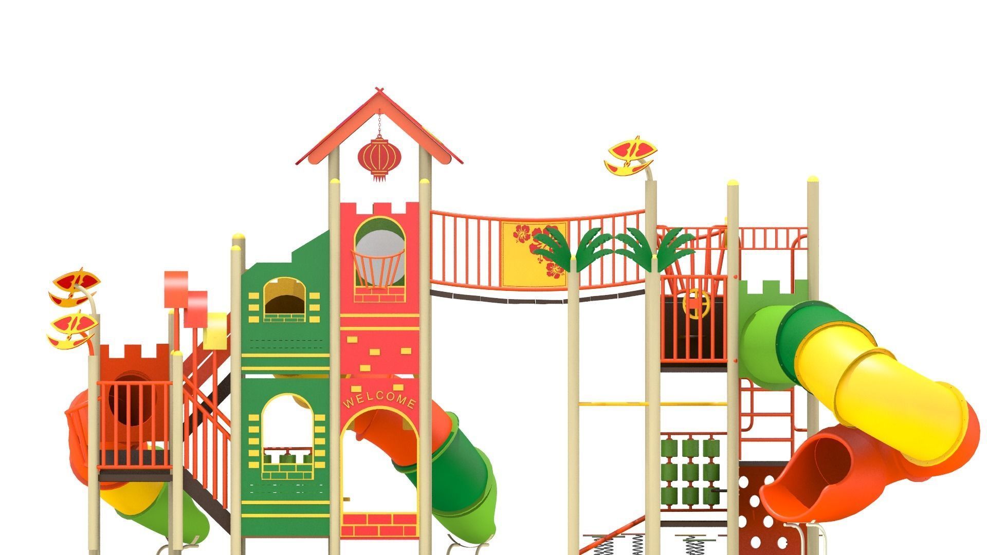 Double Decker Playground Low-poly 3D model_3