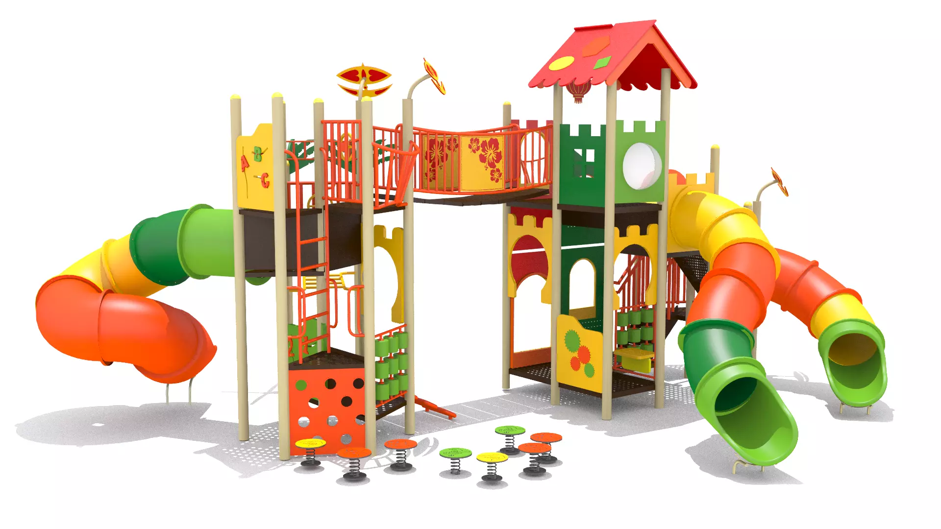 Double Decker Playground Low-poly 3D model_0