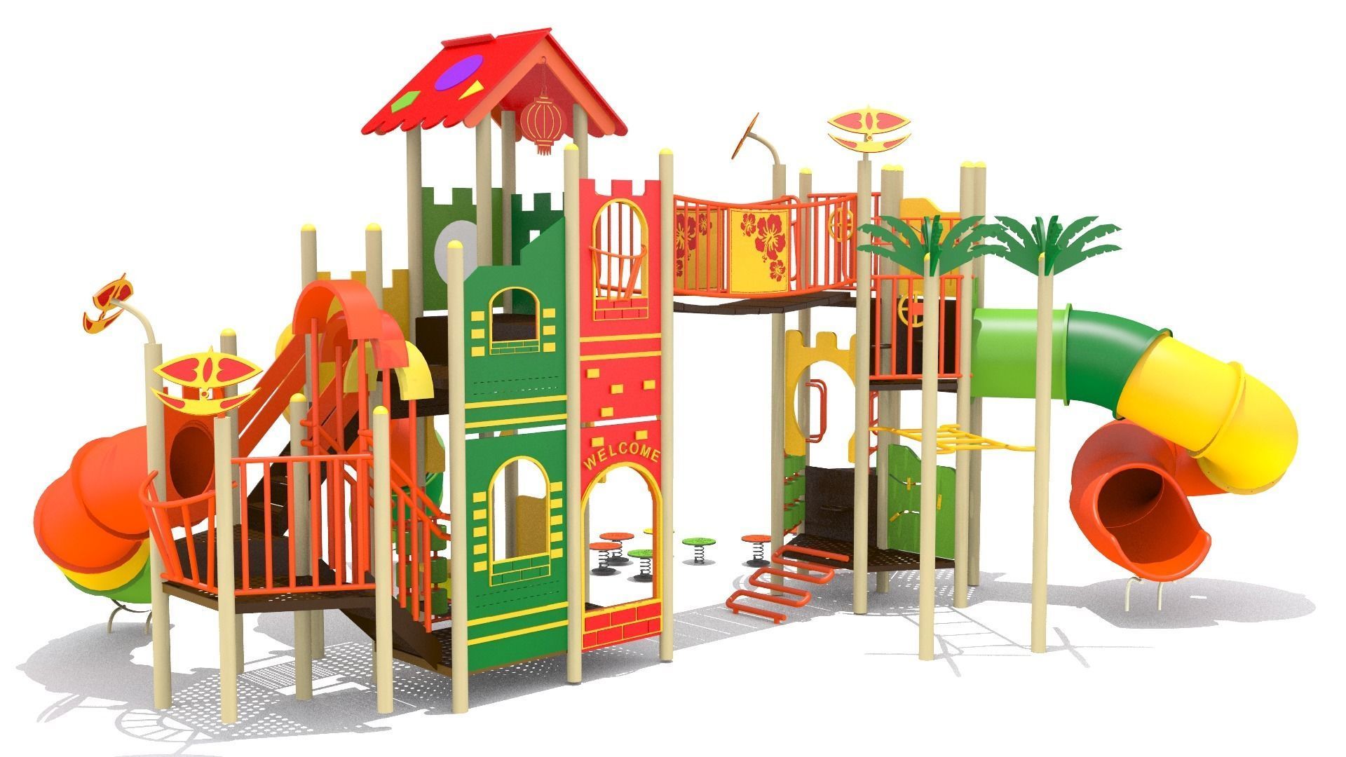 Double Decker Playground Low-poly 3D model_9