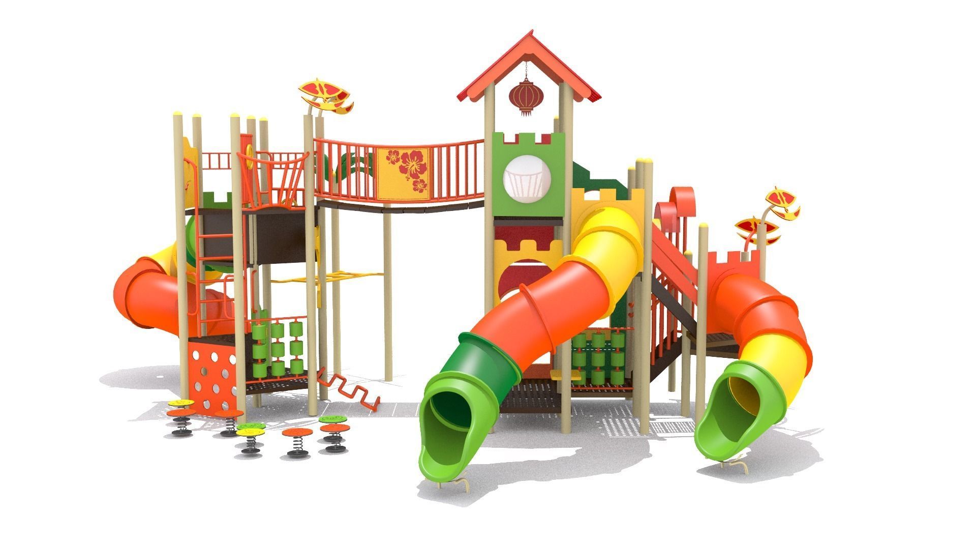 Double Decker Playground Low-poly 3D model_5