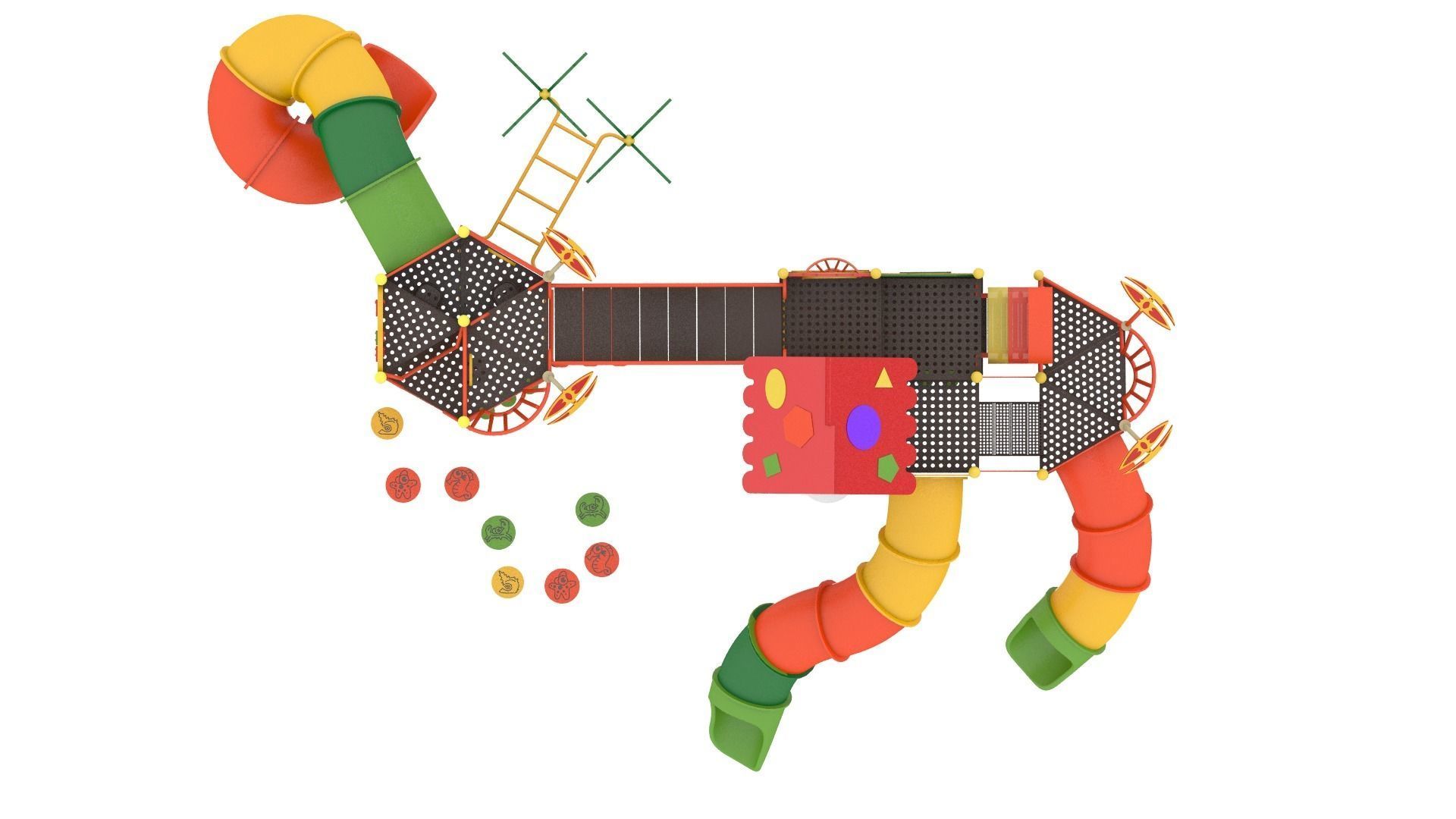 Double Decker Playground Low-poly 3D model_4