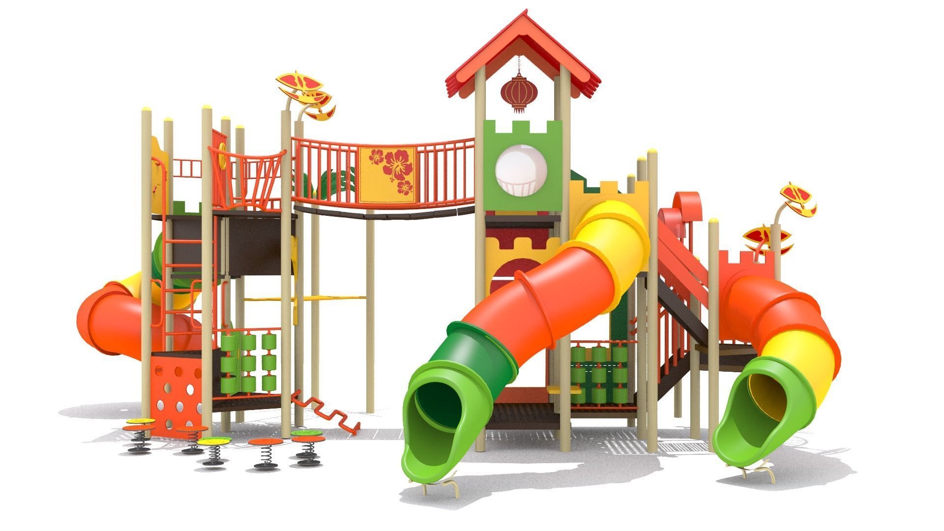 Double Decker Playground Low-poly 3D model_11