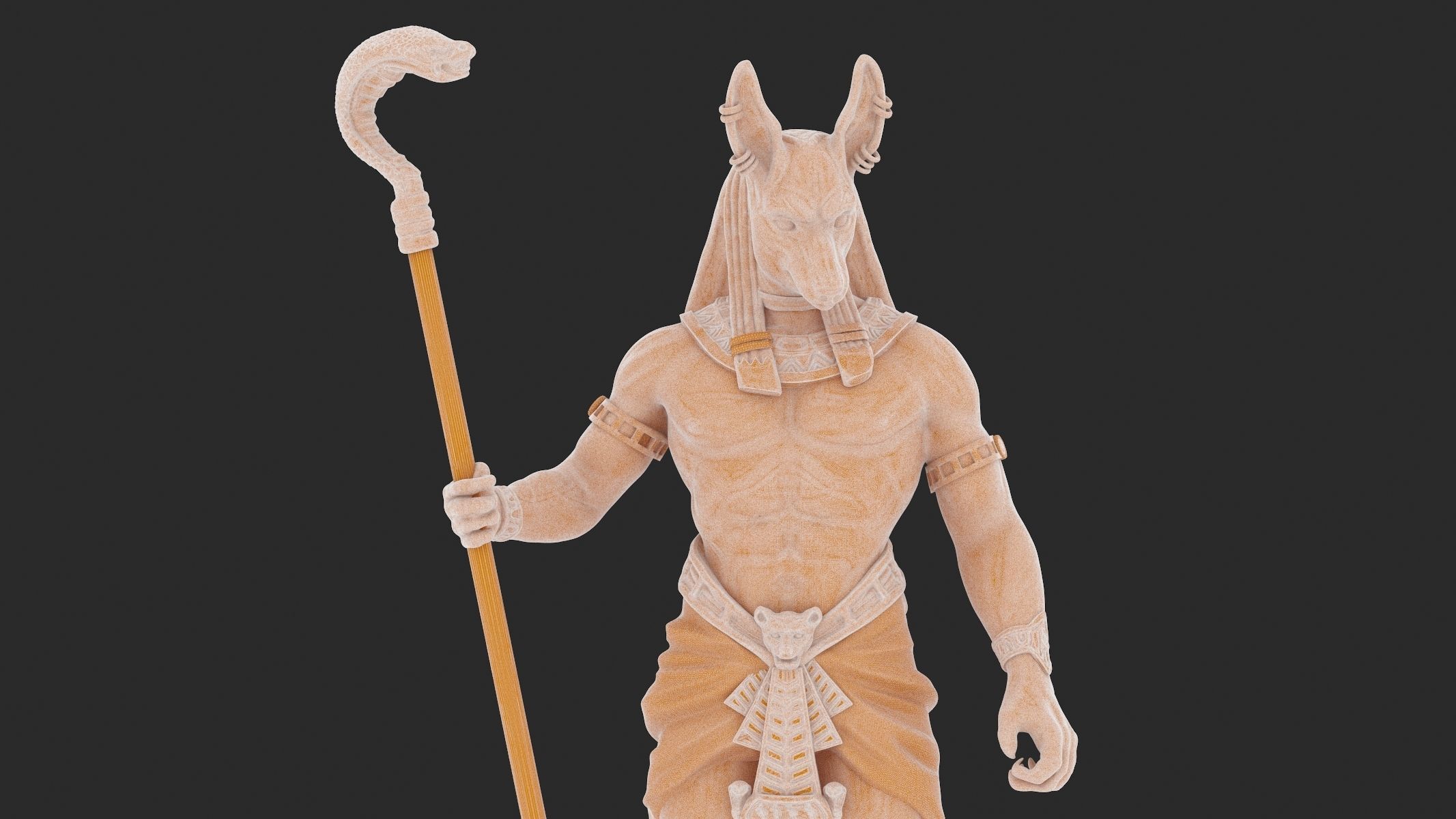 Jackal God of the Egyptian - 3D Printable 3D print model_16