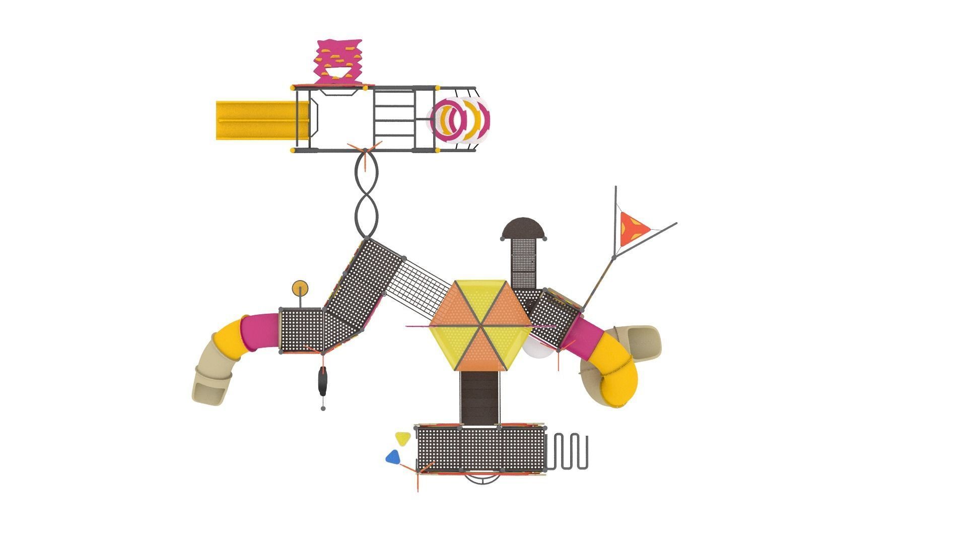 Rainbow Playground Low-poly 3D model_12