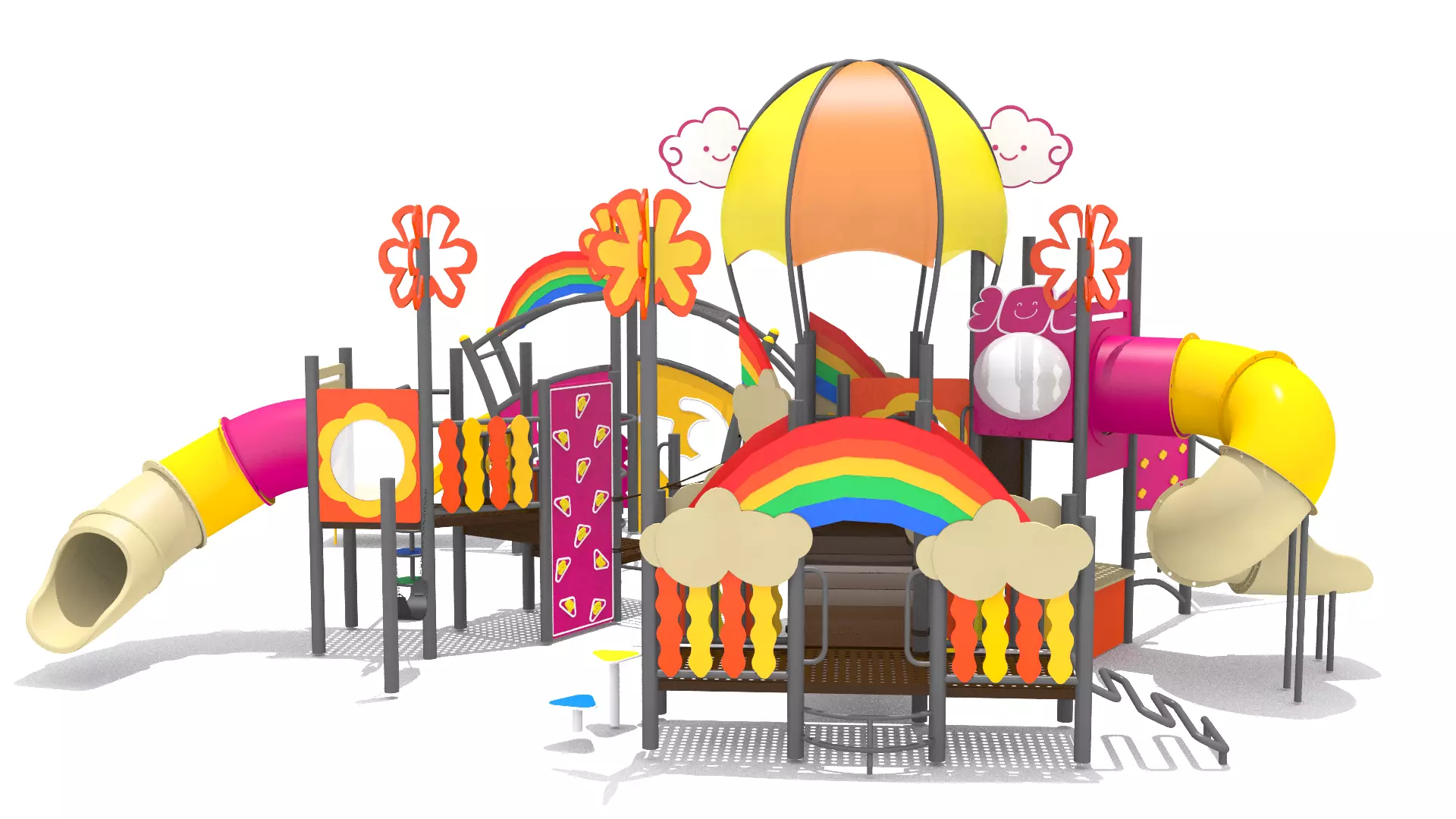 Rainbow Playground Low-poly 3D model_0
