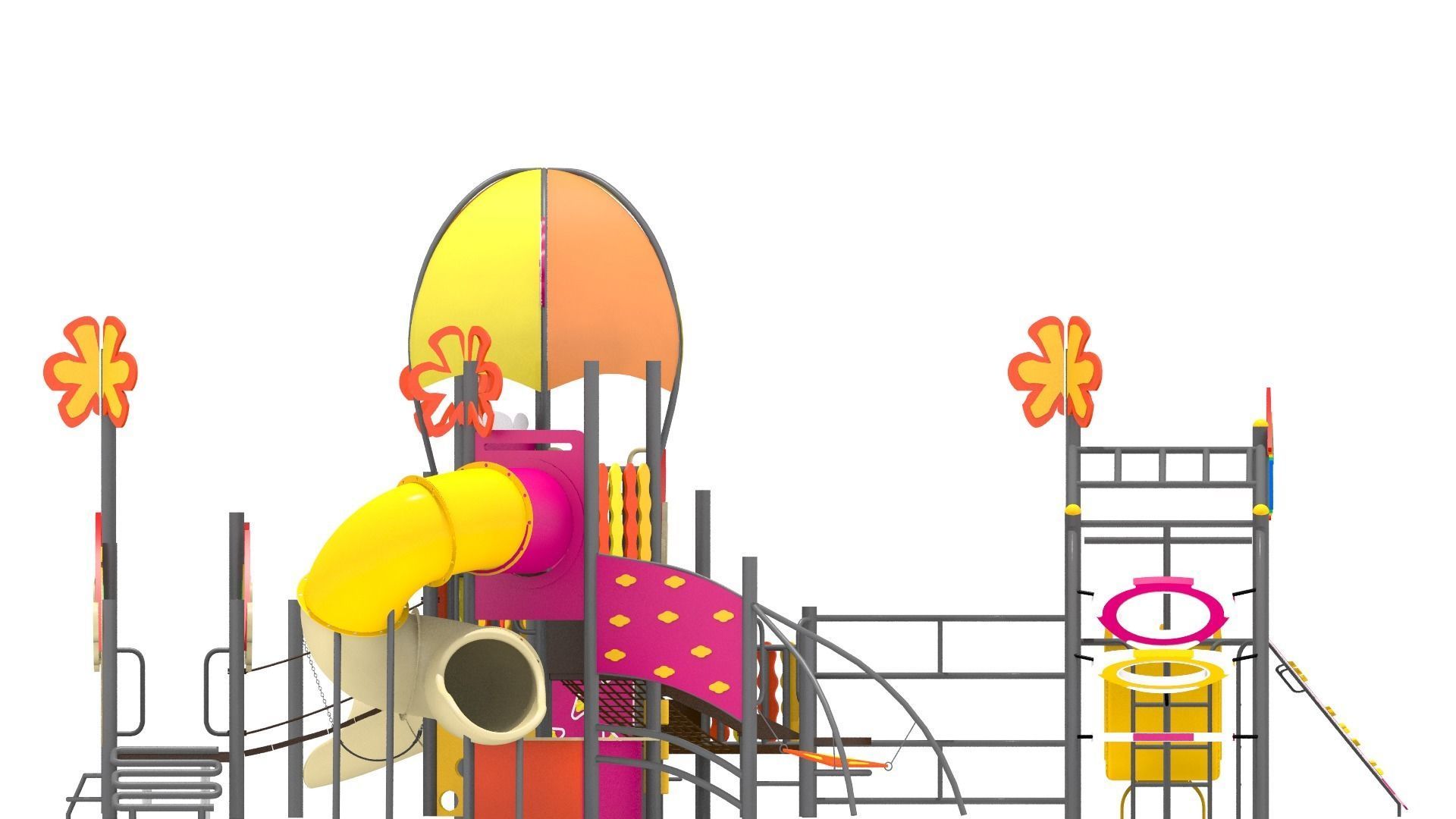 Rainbow Playground Low-poly 3D model_11