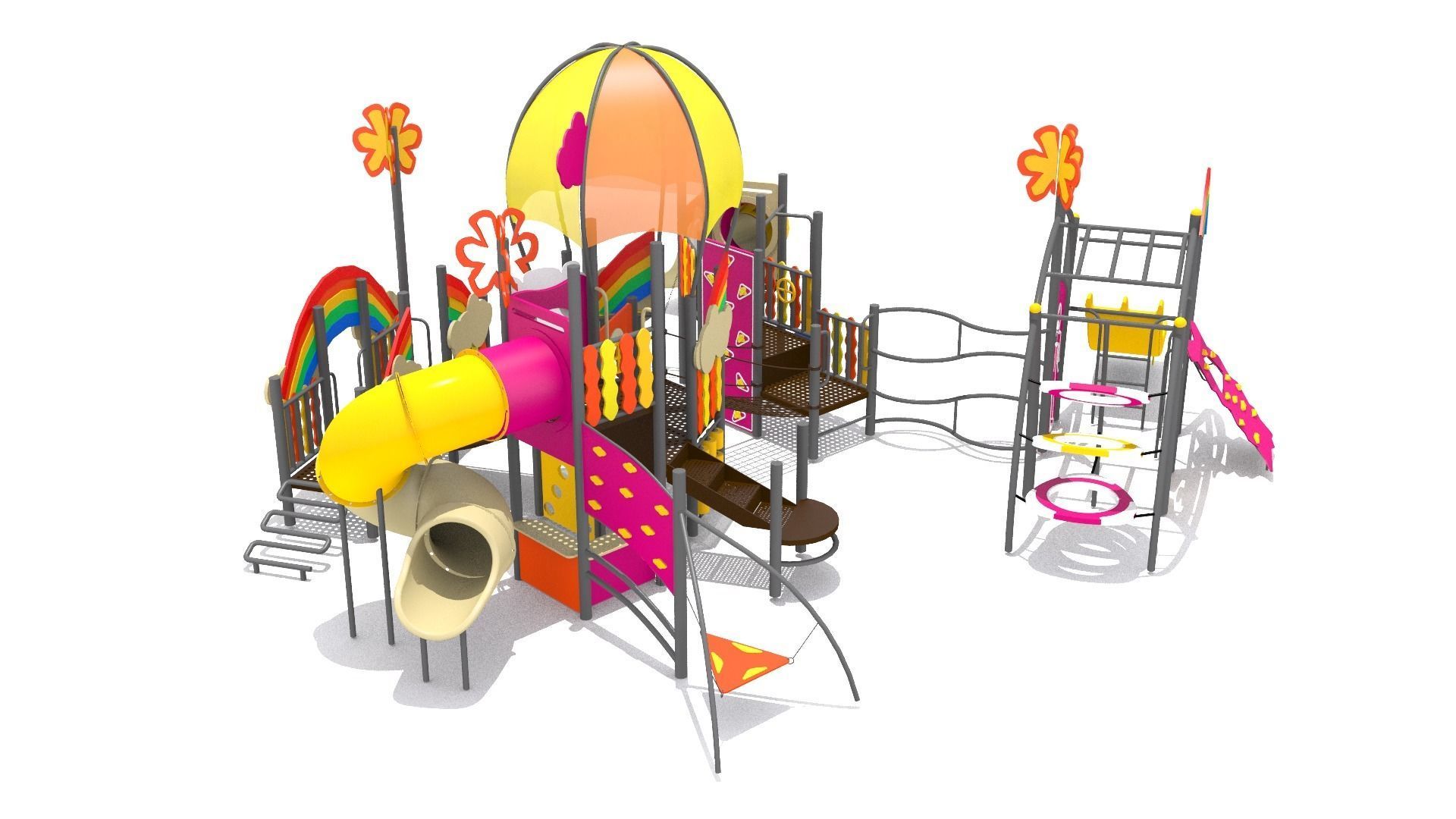 Rainbow Playground Low-poly 3D model_6