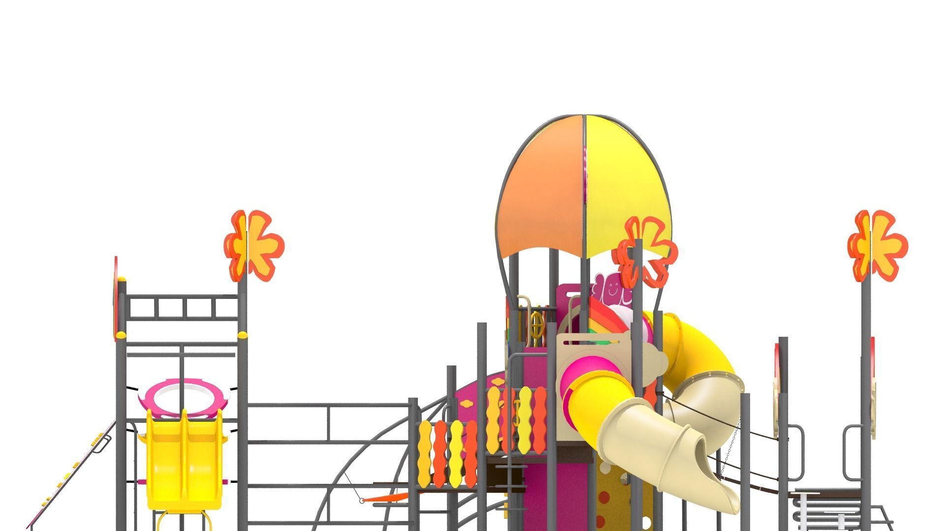 Rainbow Playground Low-poly 3D model_9